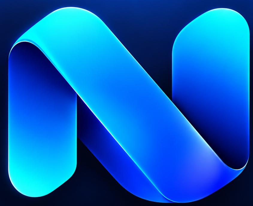 NOVO X8 blue and cyan N emblem